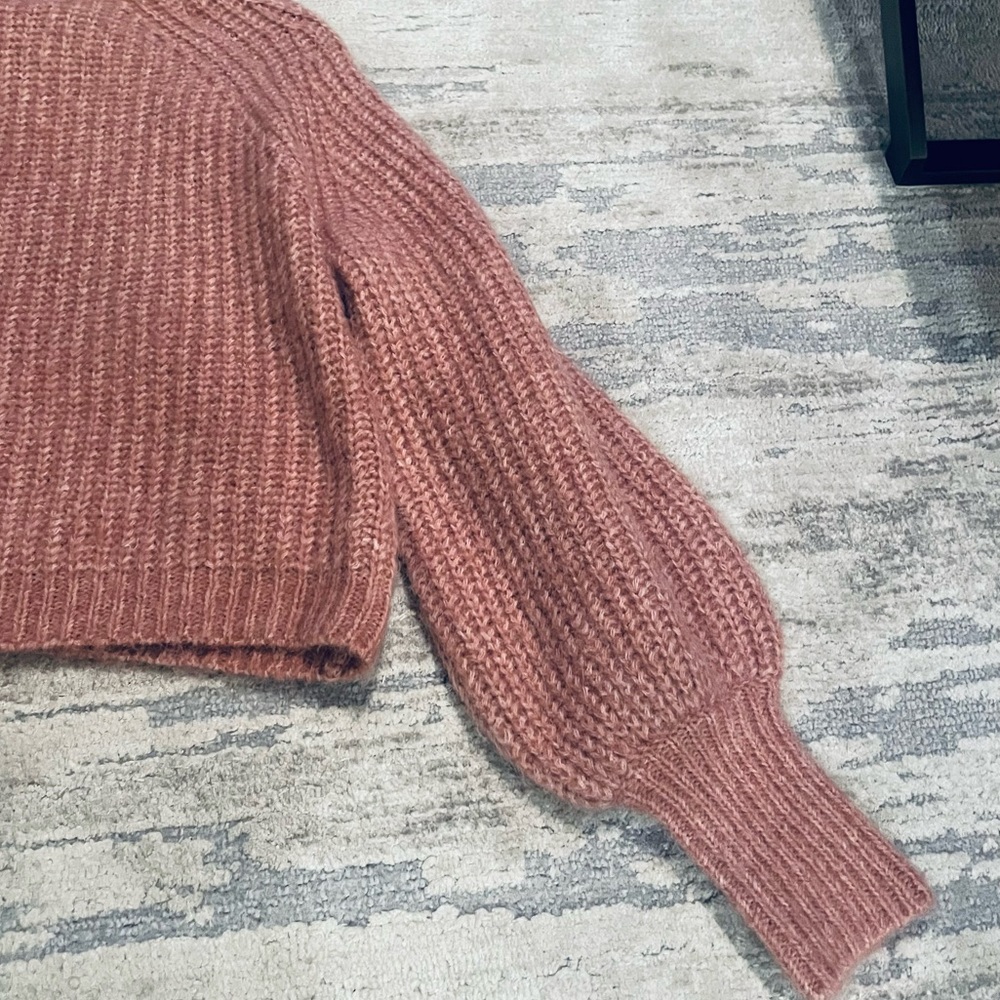 Zara Pink Balloon Sleeve High Neck Sweater NWT - Picture 5 of 7